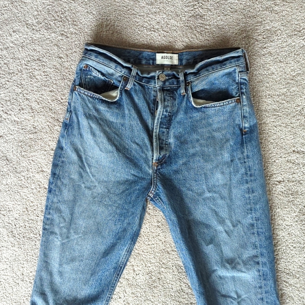 Agolde Riley straight leg cropped jeans in 28